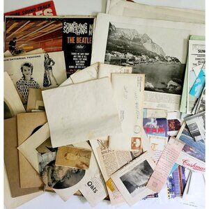 HUGE Bulk Ephemera Lot Of 150 Pcs Victorian Vintage Photos Maps Ads Movie INVRMZ